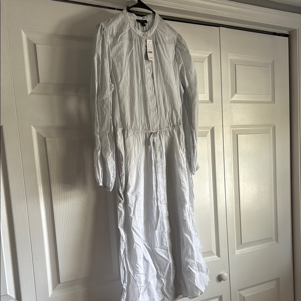 Elegant White Button-Down Dress